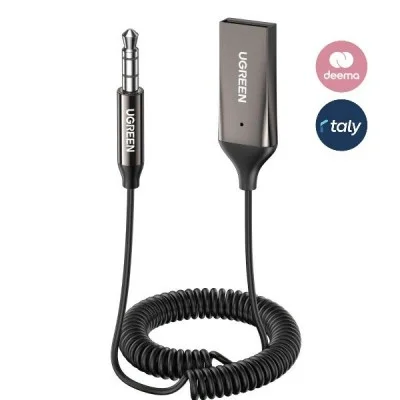 UGREEN Bluetooth Car Receiver Aux with Mic (Space Gray)